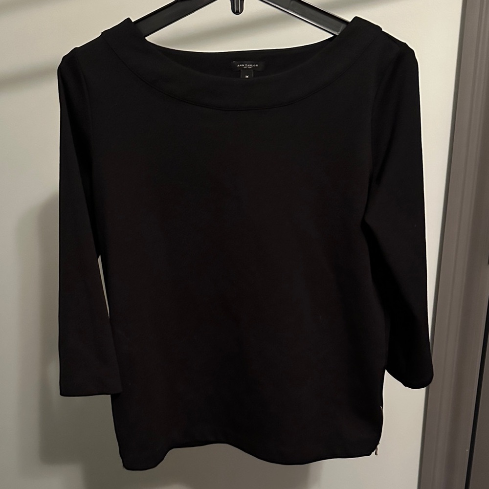 Talbots Classic Black Long Sleeve Top
